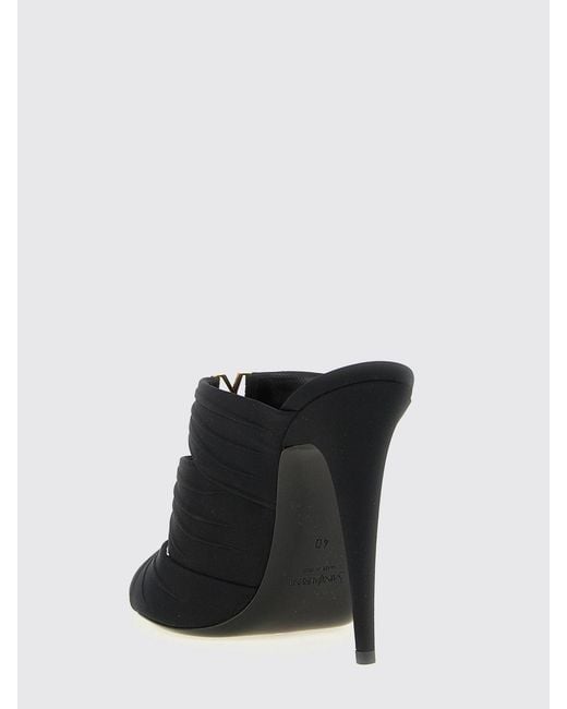 Saint Laurent Black Emilie Crêpe Satin Sandals