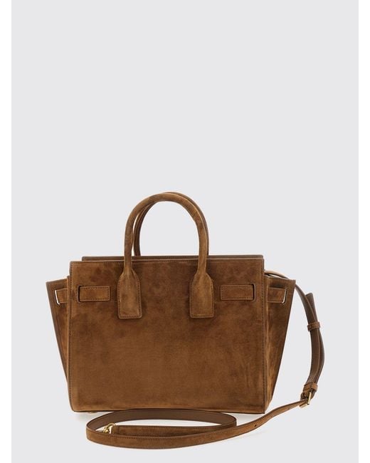Saint Laurent Brown Sac De Jour Small Suede Calfskin Handbag