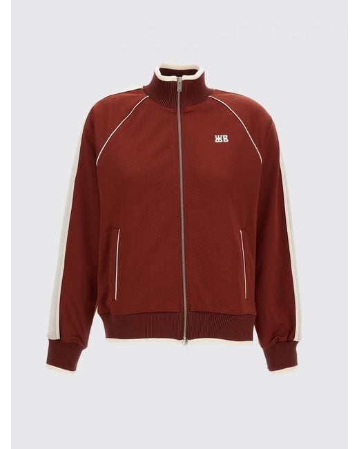 Wales Bonner Red Cotton-Blend Track Jacket Sweatshirt With Zip And Contrast Trims