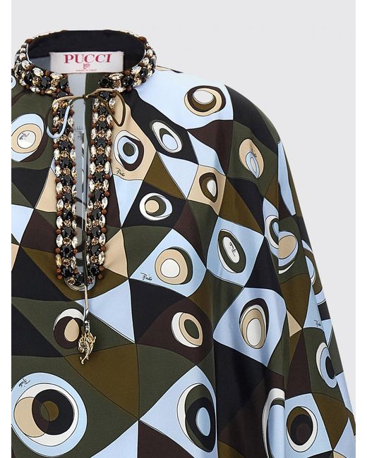 Emilio Pucci White Printed Silk Midi Dress