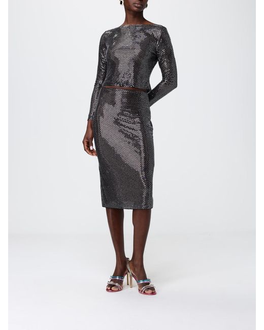 Self-Portrait Black Beaded Pencil Skirt