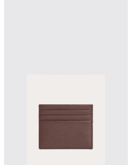 Coccinelle Purple Flat Grained Leather Metallic Soft Card Holder With Metal Logo