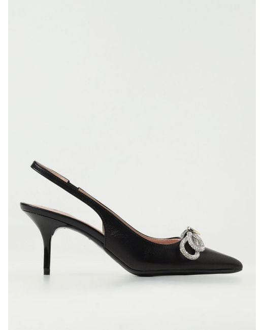 Love Moschino Black Slingbacks In Nappa With Application