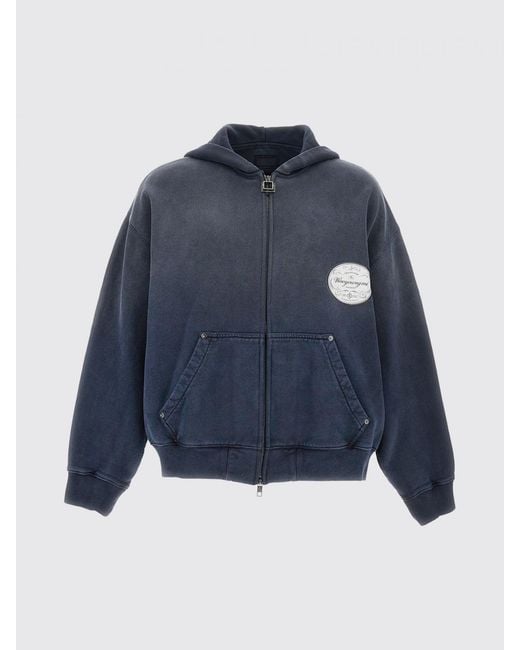 Wooyoungmi Blue Zip-Up Hoodie for men