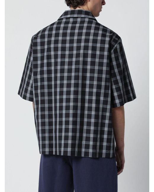 Studio Nicholson Black Casual Checked Cotton Shirt for men