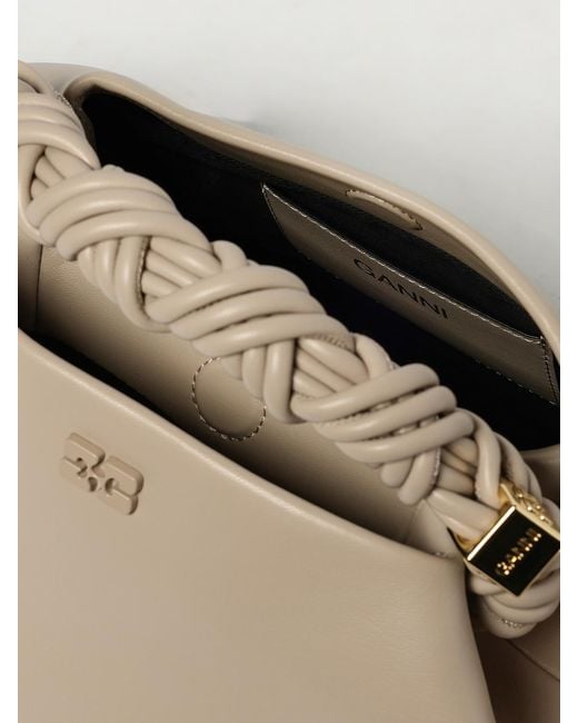 Ganni Natural Bou Calfskin Leather Handbag