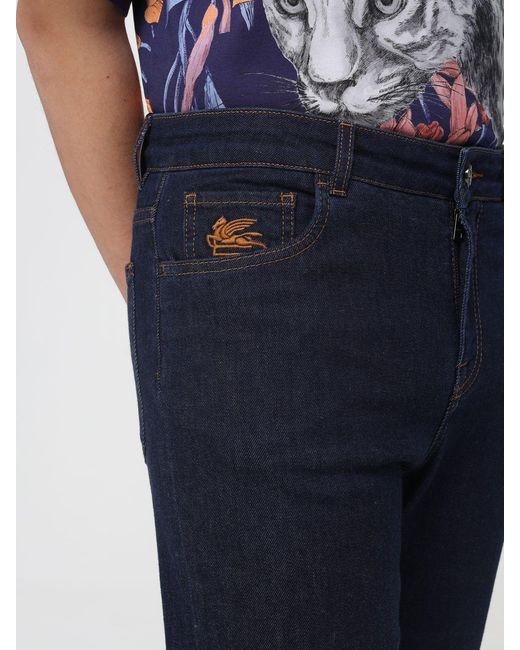 Etro Blue Regular Denim Jeans for men