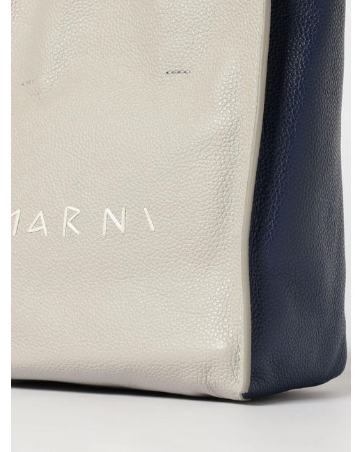 Marni Gray Museo Mini Grained Leather Bag