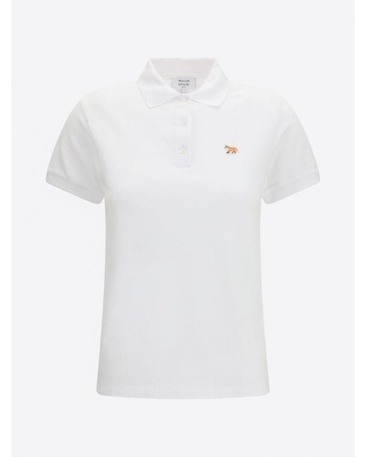 Maison Kitsuné White Maison Kitsun&Eacute Organic Cotton Polo Shirt for men