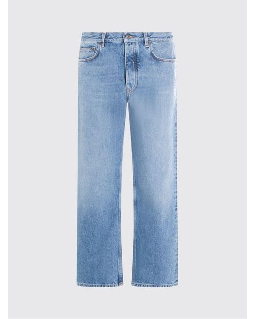 Off-White c/o Virgil Abloh Blue Cotton Denim Straight Jeans for men