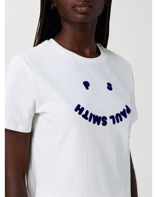 Paul Smith White Organic Cotton Top With Logo