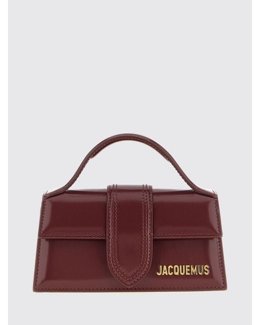 Jacquemus Purple Bambino Calfskin Leather Mini Handbag With Removable Strap