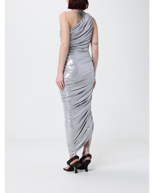 Norma Kamali Metallic Draped Jersey One-Shoulder Dress