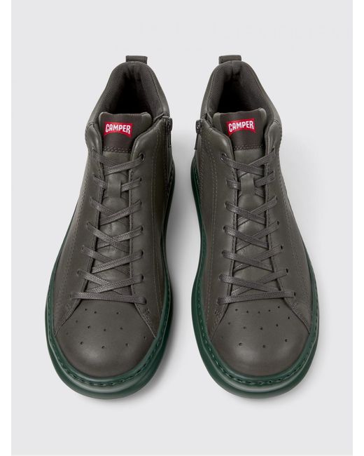 Camper Gray Runner Leather Ankle Boots for men