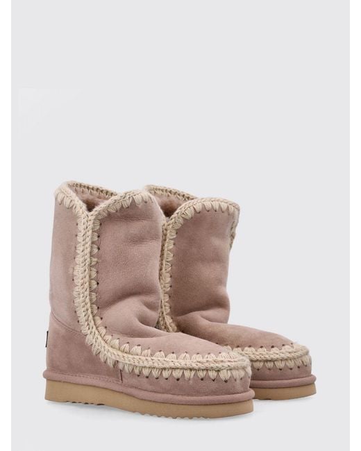 Mou Brown Flat Ankle Boots