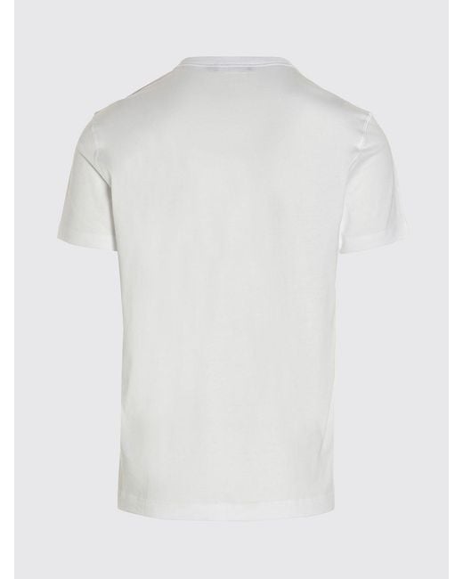 Dolce & Gabbana White Dolce &Amp Gabbana Cotton T-Shirt With Metal Logo Plaque for men