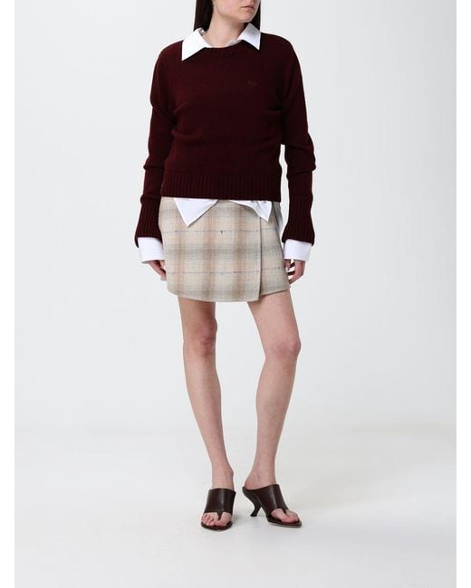 Loewe White Check Wool And Cashmere Mini Skirt