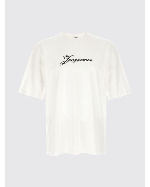 Jacquemus White Cotton T-Shirt With Logo for men