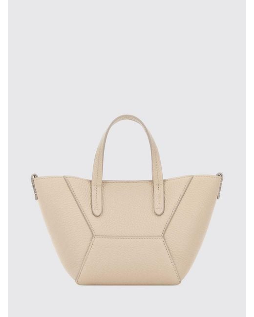 Brunello Cucinelli Natural Bc Duo Grained Leather Tote Bag
