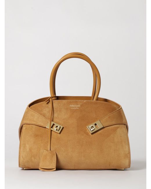 Ferragamo Natural Hug M Suede Bag