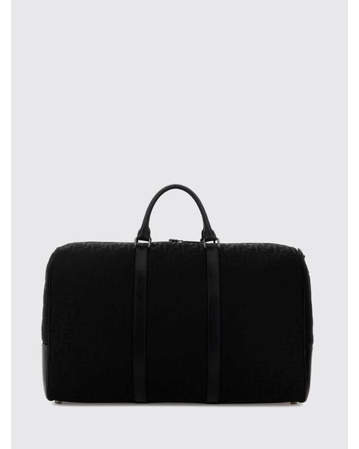 Fendi Black Large Ff Nylon Duffle Bag for men