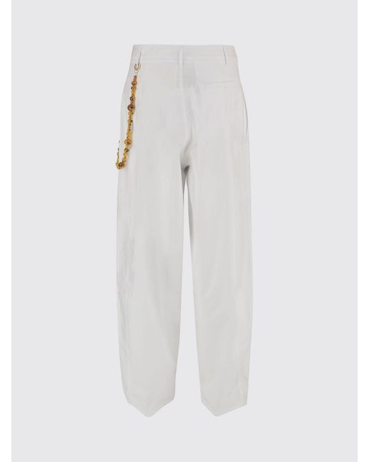 DARKPARK White Phebe Wide Leg Cotton Trousers