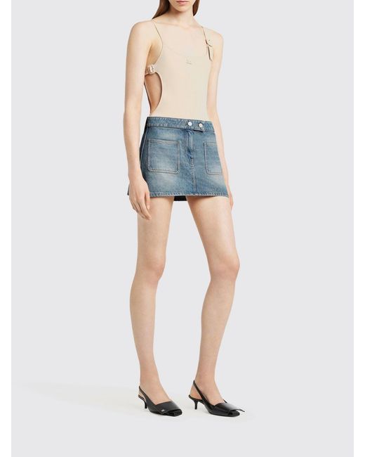 Courreges Blue Courr&Egrave	Ges Cotton Denim Mini Skirt