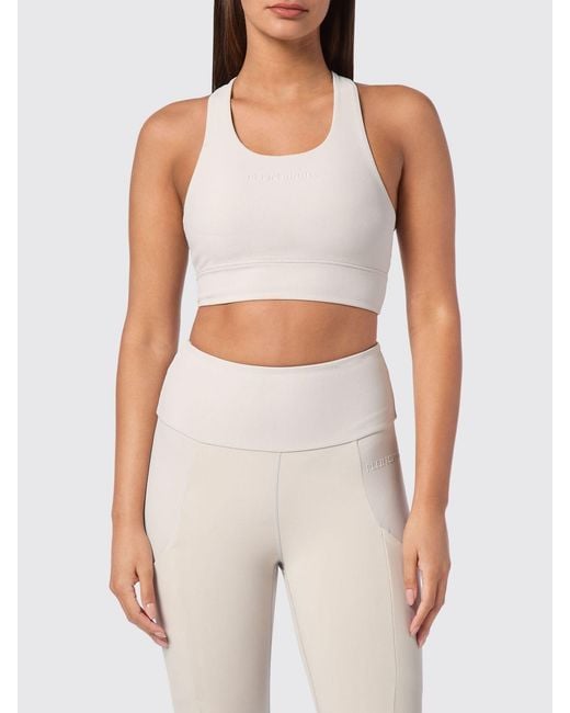 Philipp Plein White Cropped Slim Fit Sports Top