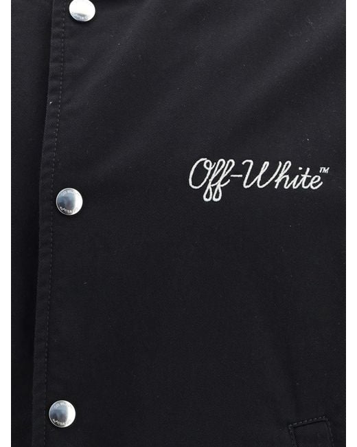 Off-White c/o Virgil Abloh Blue Cotton Varsity Jacket for men