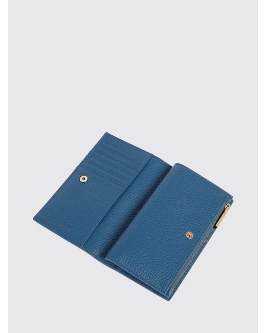 Coccinelle Blue Metallic Soft Hammered Leather Wallet