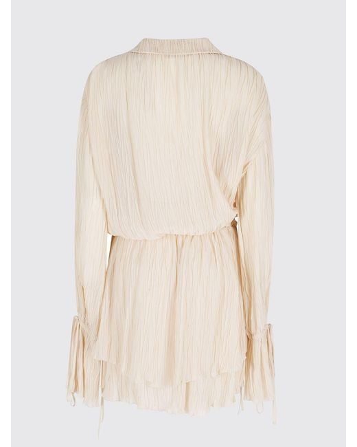 Blumarine Natural Mini Chiffon Dress