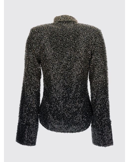 ROTATE BIRGER CHRISTENSEN Gray Sequin Shirt