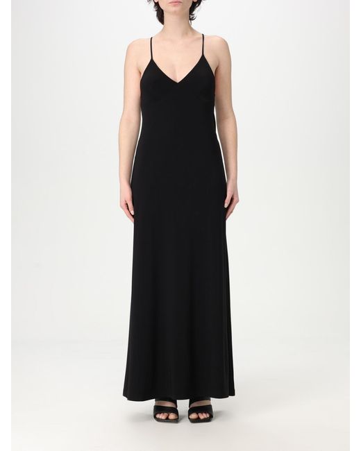 Norma Kamali Black Maxi Dress Jersey Sleeveless Vneck