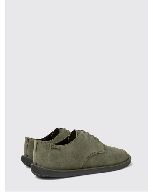 Camper Green Wagon Suede Derby Shoes for men