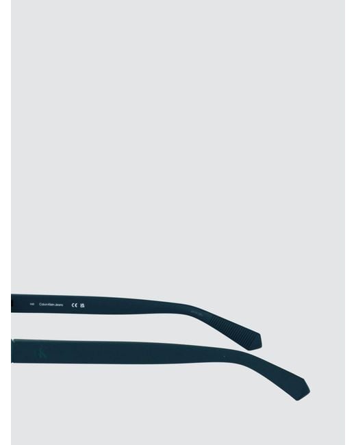 Calvin Klein Blue Cat-Eye Acetate Sunglasses With Monogram Logo