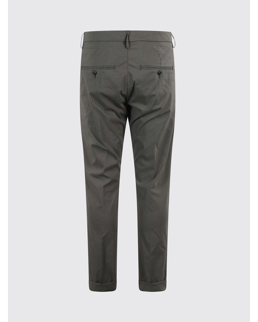 Dondup Gray Stretch Cotton Trousers for men