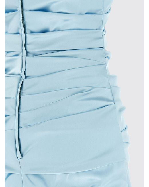 Dolce & Gabbana Blue Dolce &Amp Gabbana Draped Satin Mini Dress