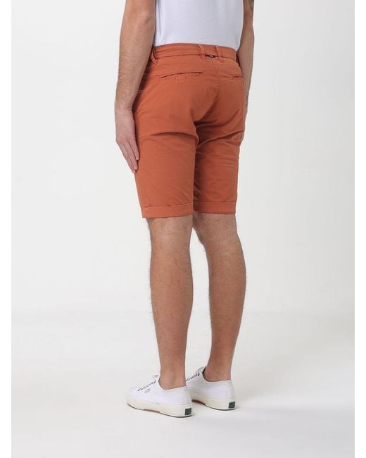 Mason's Orange Slim Fit Stretch Cotton Shorts for men