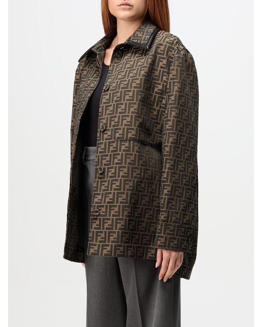 Fendi Black Canvas Jacket With All-Over Monogram
