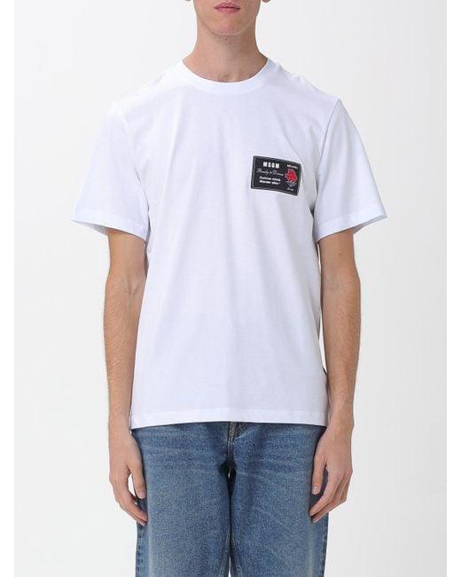MSGM White T-Shirt for men