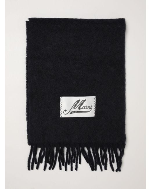 Marni Black Brushed Wool Scarf for men