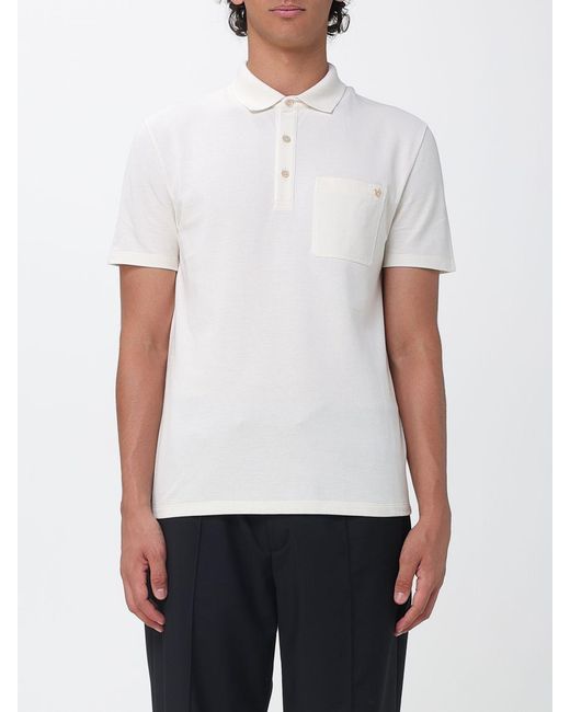 Valentino Garavani White Cotton Polo Shirt With Vlogo Signature And Patch Pocket for men
