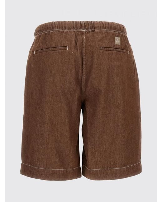 Paul Smith Brown Knee-Length Cotton Shorts With Drawstring Waist for men