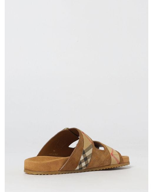 Burberry Brown Check Embossed Suede Sandal