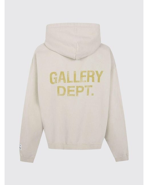 GALLERY DEPT. Gray Relaxed Fit Cotton Logo Print Hooded Sweatshirt for men