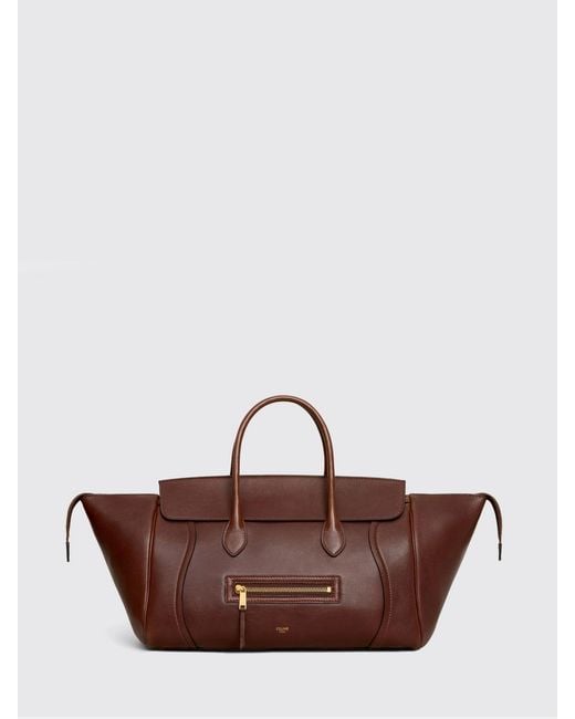 Céline Brown New Luggage Medium Leather Tote Bag