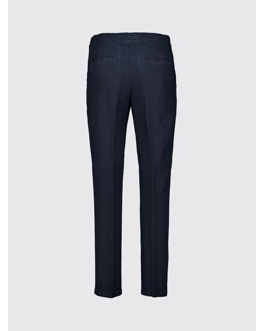 120% Lino Blue Pants for men
