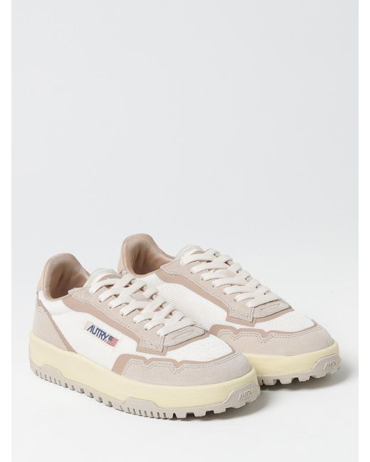 Autry White Wildpace Suede And Mesh Sneakers