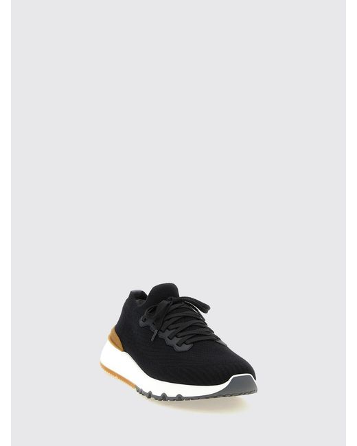 Brunello Cucinelli Black Knit Low-Top Sneakers for men
