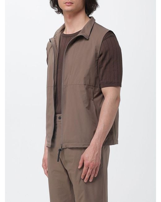 People Of Shibuya Brown Polyester Vest for men